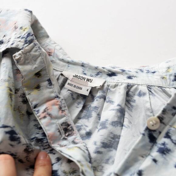 Jason Wu Blurred Poplin Shirtdress 100% Cotton - Size 4 - Picture 3 of 8